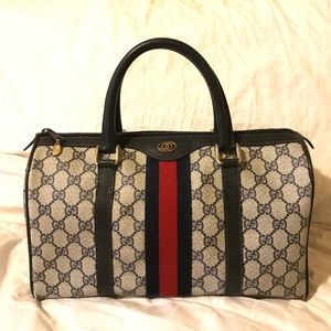 Vintage Gucci Blue Boston Bag